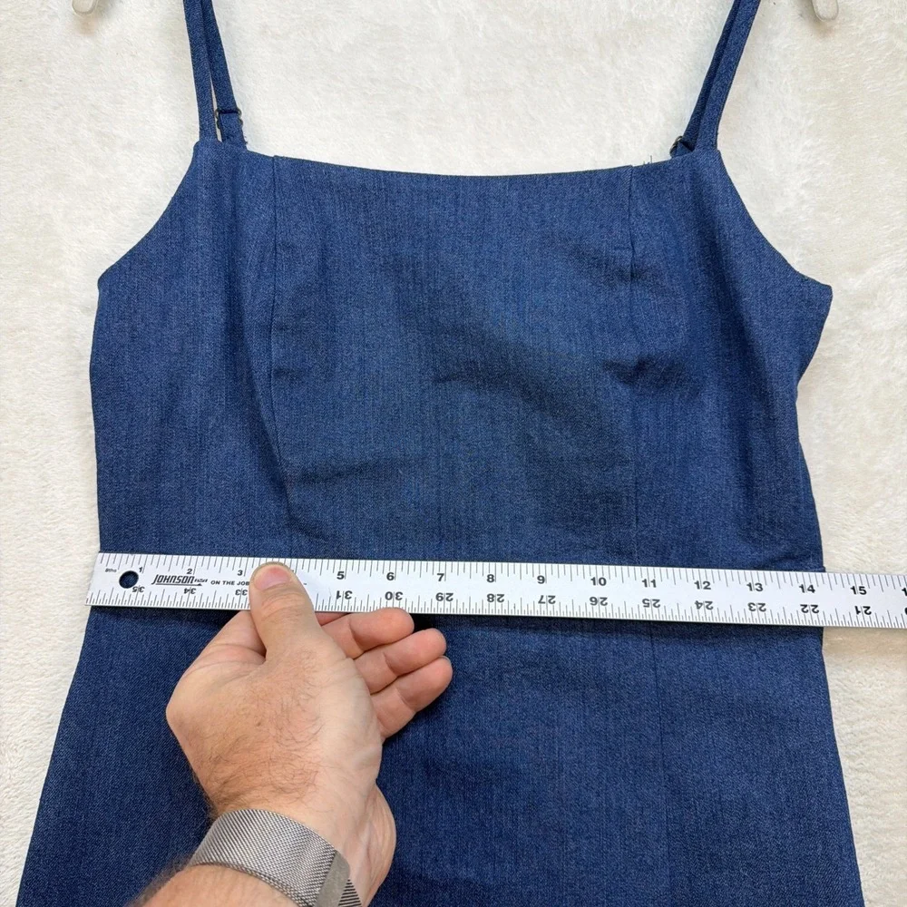 Jason Wu Collection Blue Denim Look Midi‎ Slip Dress Minimalist Womens Small